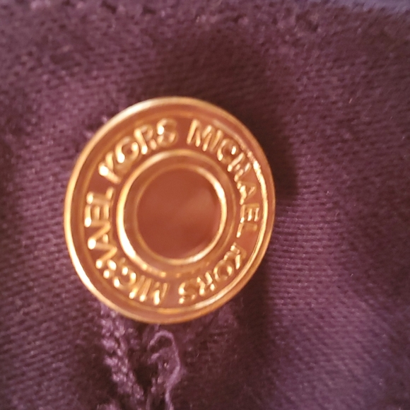 Michael Kors Cropped Blue Jacket Gold Buttons Casual Pockets - Picture 2 of 7